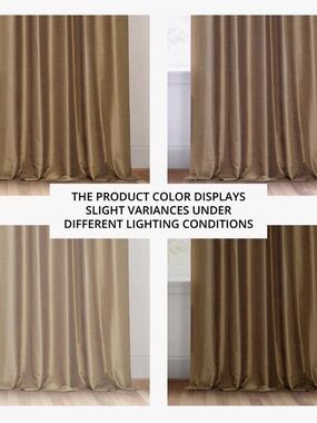 Elegant Beige Dupioni Silk Blackout Curtains 
Top 47” wide
118” long